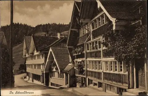 Ak Schwellbrunn Halbkanton Appenzell Außerrhoden, Straßenpartie im Ort
