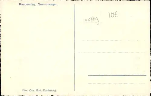 Ak Kandersteg Kanton Bern, Gemmiwagen, Gebirge, Kutsche