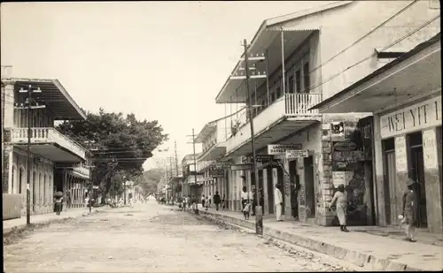 Foto Ak Port Limon Costa Rica, Straßenpartie, Foto Edw. Jacobs SS Simon Bolivar