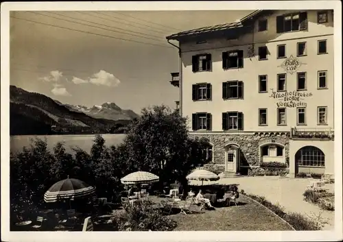 Ak Sankt Moritz Kanton Graubünden, Alkoholfreies Volksheim und Hotel Bellaval
