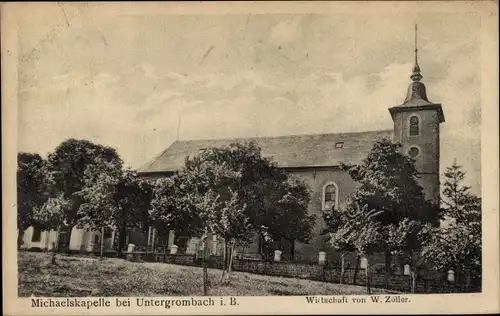 Ak Untergrombach Bruchsal im Kraichgau, Michaelskapelle, Wirtschaft
