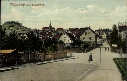 Ak Weinsberg im Kreis Heilbronn, Blick auf den Ort mit Weibertreu