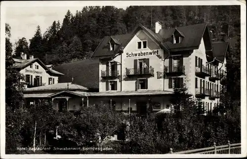 Ak Berchtesgaden in Oberbayern, Hotel Schwabenwirt