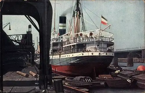 Künstler Ak Dampfer im Hafen, TSN 1313