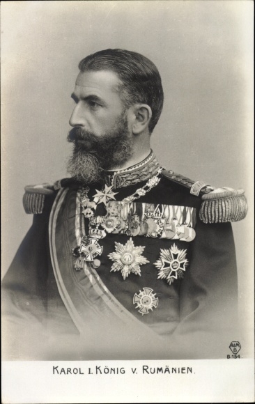 Ak Karol I., Karl I, König von Rumänien, Portrait in Uniform, Orden Nr