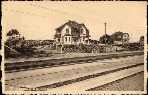 Ak Koksijde Coxyde Bains Westflandern, Villas le long de la Route Royale