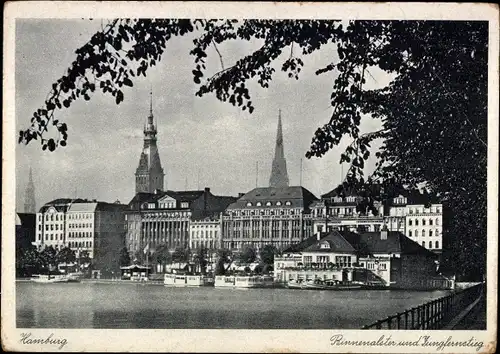 Ak Hamburg Mitte Altstadt, Jungfernstieg und Binnenalster