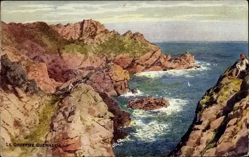 Ak Guernsey Kanalinseln, Le Gouffre