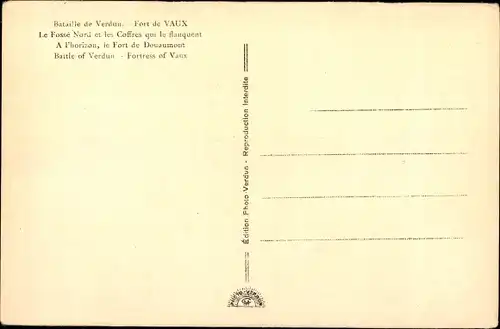 Ak Verdun Meuse, Fort de Vaux, Le Fosse Nord