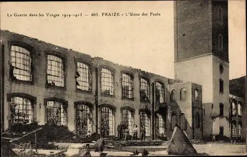 Ak Fraize Vosges, l'Usine des Faulx, Ruinen