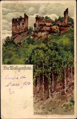 Künstler Ak Hoch, F., Niedersteinbach Elsass Bas Rhin, Burg Wasigenstein
