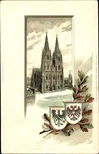 Passepartout Litho Köln am Rhein, Dom, Wappen