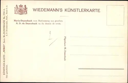 Künstler Ak Maria Dusenbach Haut Rhin Elsaß, vom Stationsweg aus, Mönch