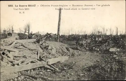 Ak Maurepas Yvelines, Offensive Franco-Anglaise, Vue general, Schlachtfeld, Guerre 1914-17