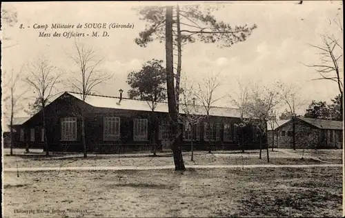 Ak Souge Gironde, Camp Militaire, Mess des officiers, Kaserne, Außenansicht