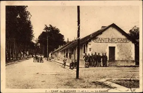 Ak Camp du Ruchard Indre et Loire, La Cantine, Kaserne