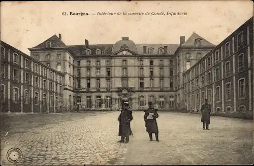 Ak Bourges Cher, Interieur de la caserne de Conde, Infanterie