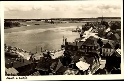 Ak Kappeln an der Schlei, Übersicht der Stadt, Brücke