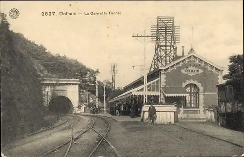 Foto Ak Dolhain Wallonien Lüttich, Gare et Tunnel