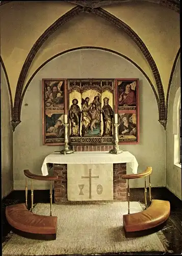 Ak Kiel Schleswig Holstein, St. Nikolai-Kirche, Taufaltar um 1490