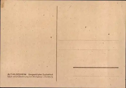 Künstler Ak Wolfgang v. Duisburg, Hildesheim in Niedersachsen, Umgestülpter Zuckerhut