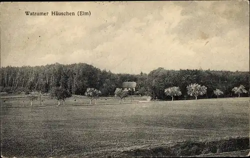 Ak Eitzum am Elm Schöppenstedt Niedersachsen, Watzumer Häuschen mit Umgebung