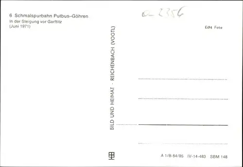 Ak Insel Rügen, 6 Schmalspurbahn Rasender Roland, Putbus-Göhren, Steigung vor Garftitz, 994801