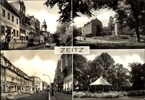 Ak Zeitz in Sachsen Anhalt, Am Friedensplatz, Stadtteil Völkerfreundschaft, Leninstraße, Lindenplatz