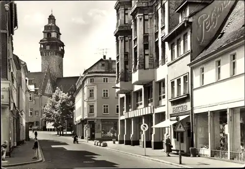 Ak Zeitz in Sachsen Anhalt, Blick zum Rathaus, Straßenszene