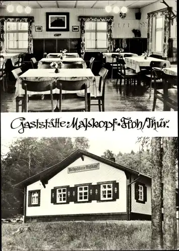 Ak Floh Seligenthal in Thüringen, Gaststätte Maßkopf, Aussen- und Innenansicht