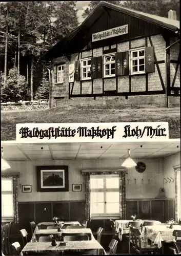 Ak Floh Seligenthal in Thüringen, Waldgaststätte Maßkopf, Innenansicht