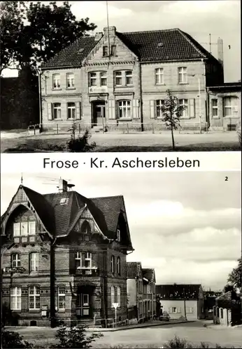 Ak Frose Seeland Sachsen Anhalt, Kulturhaus, Post, Straßenpartie