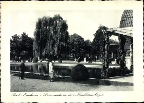 Ak Bad Nauheim in Hessen, Promenade in den Trinkkuranlagen