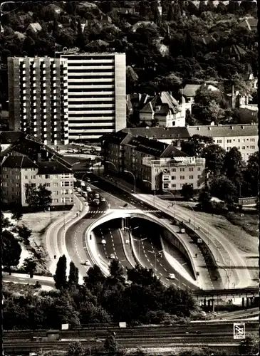 Ak Berlin Grunewald Halensee, Stadtautobahn, Hochhaus