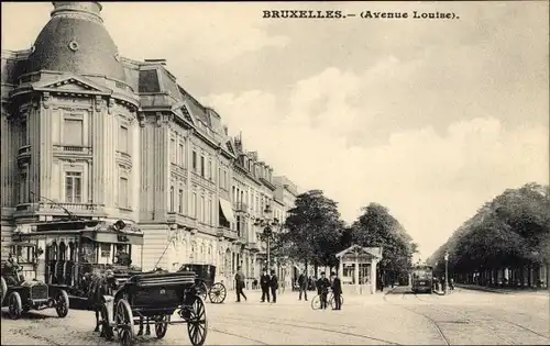 Ak Bruxelles Brüssel, Avenue Louise, Straßenbahn