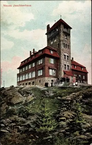Ak Ještěd Jeschken Region Reichenberg, Neues Jeschkenhaus auf der Jeschkenkoppe