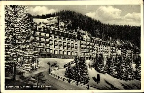 Ak Semmering in Niederösterreich, Hotel Panhans, Winter