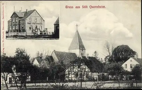 Ak Stift Quernheim Kirchlengern im Kreis Herford, Gasthof Karl Hormann, Kirche