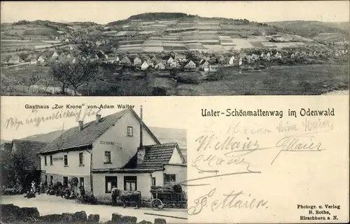 Ak Unter Schönmattenwag Wald Michelbach im Odenwald Hessen, Gasthaus Zur Krone