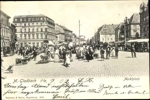 Ak Mönchengladbach am Niederrhein, Partie auf dem Marktplatz