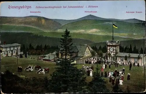 Ak Janské Lázně Johannisbad Riesengebirge Region Königgrätz, Schwarzschlagbaude, Černá bouda