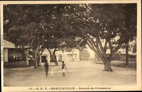 Ak Brazzaville Französisch Kongo, Avenue du Commerce