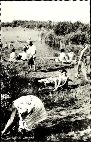 Ak Terhorne Terherne De Fryske Marren Friesland Niederlande, Strandpartie