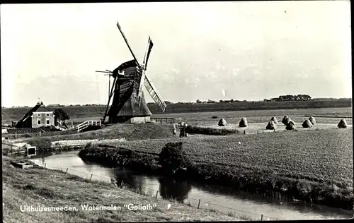 Ak Uithuizermeeden Groningen, Watermolen Goliath