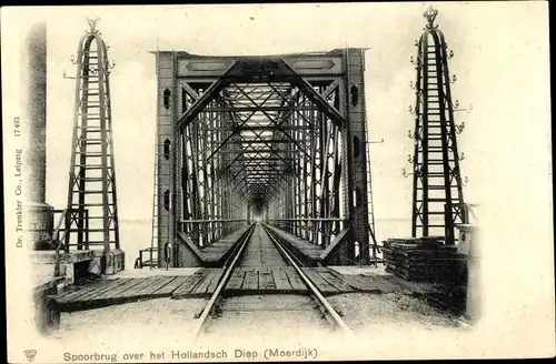 Ak Moerdijk Nordbrabant Niederlande, Hollandsch Diep, Spoorbrug