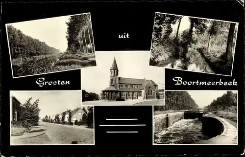 Ak Boortmeerbeek Flämisch Brabant, Ortsansichten, Schleuse, Kirche, Wald