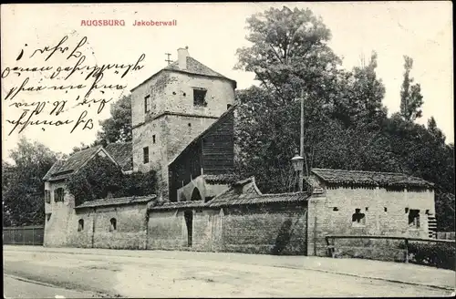 Ak Augsburg in Schwaben, Jakoberwall