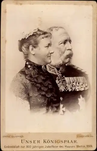Foto Unser Königspaar, König Albert von Sachsen, Königin Carola, Portrait