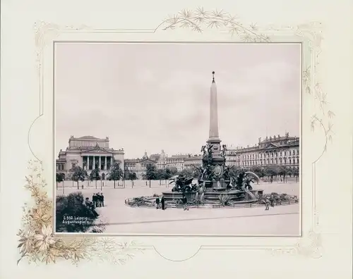 Foto Leipzig in Sachsen, Augustusplatz mit Brunnen