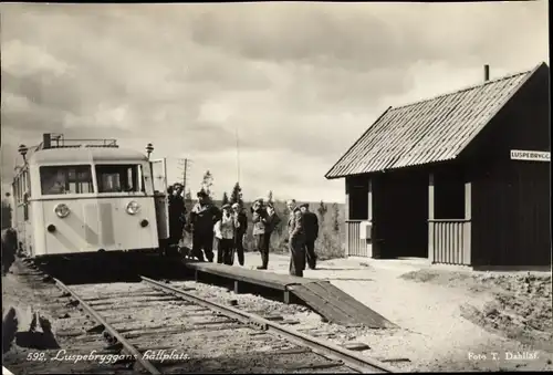 Ak Luspebryggan Schweden, Lappland, Hallplats, Bahnhof, Haltepunkt